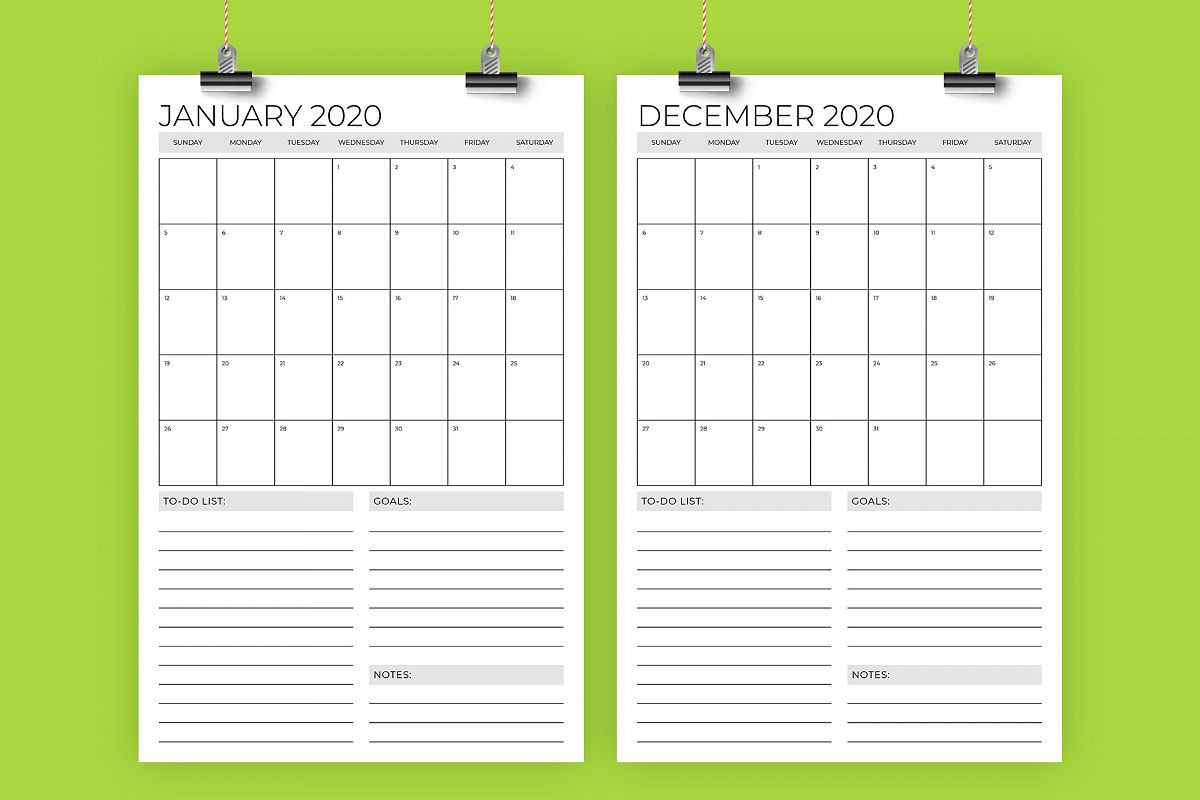 11x17 Calendar Template Word Print 2020 Calendar 11x17