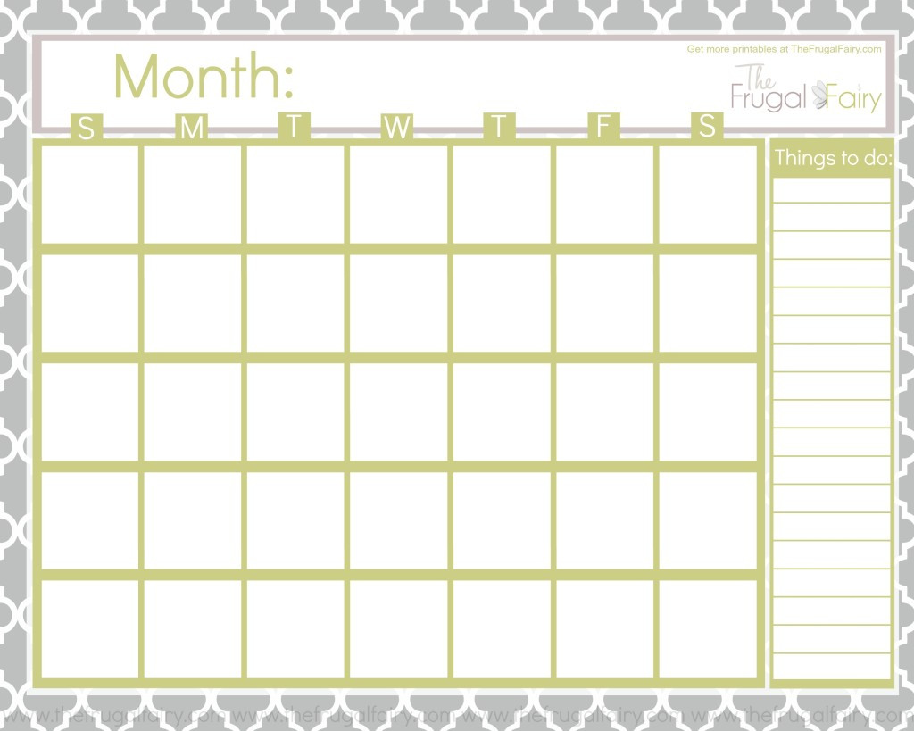 Calendar Template to Print 5 Best Of Printable Full Page Blank Calendar
