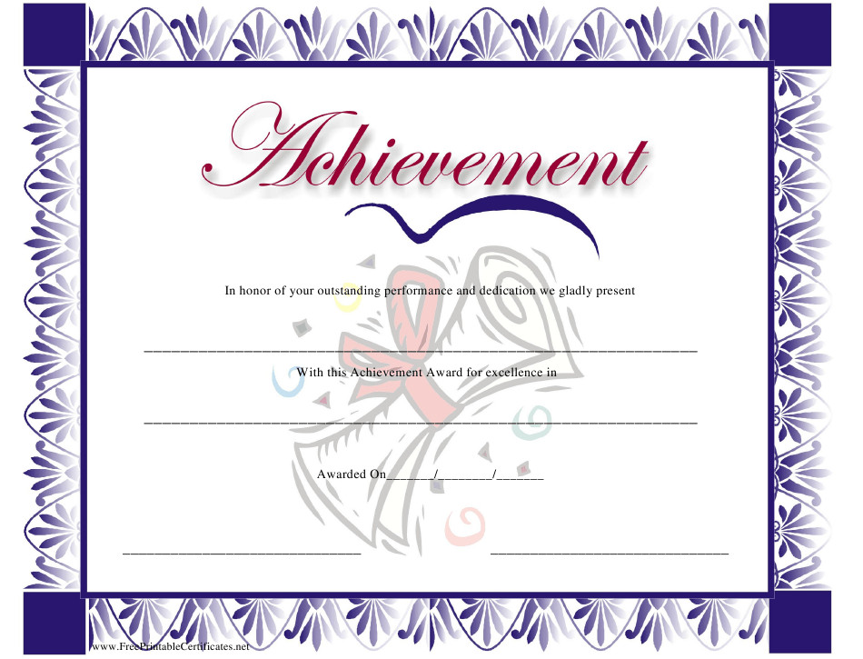 Certificate Of Achievement Template Blue Certificate Of Achievement Template Download