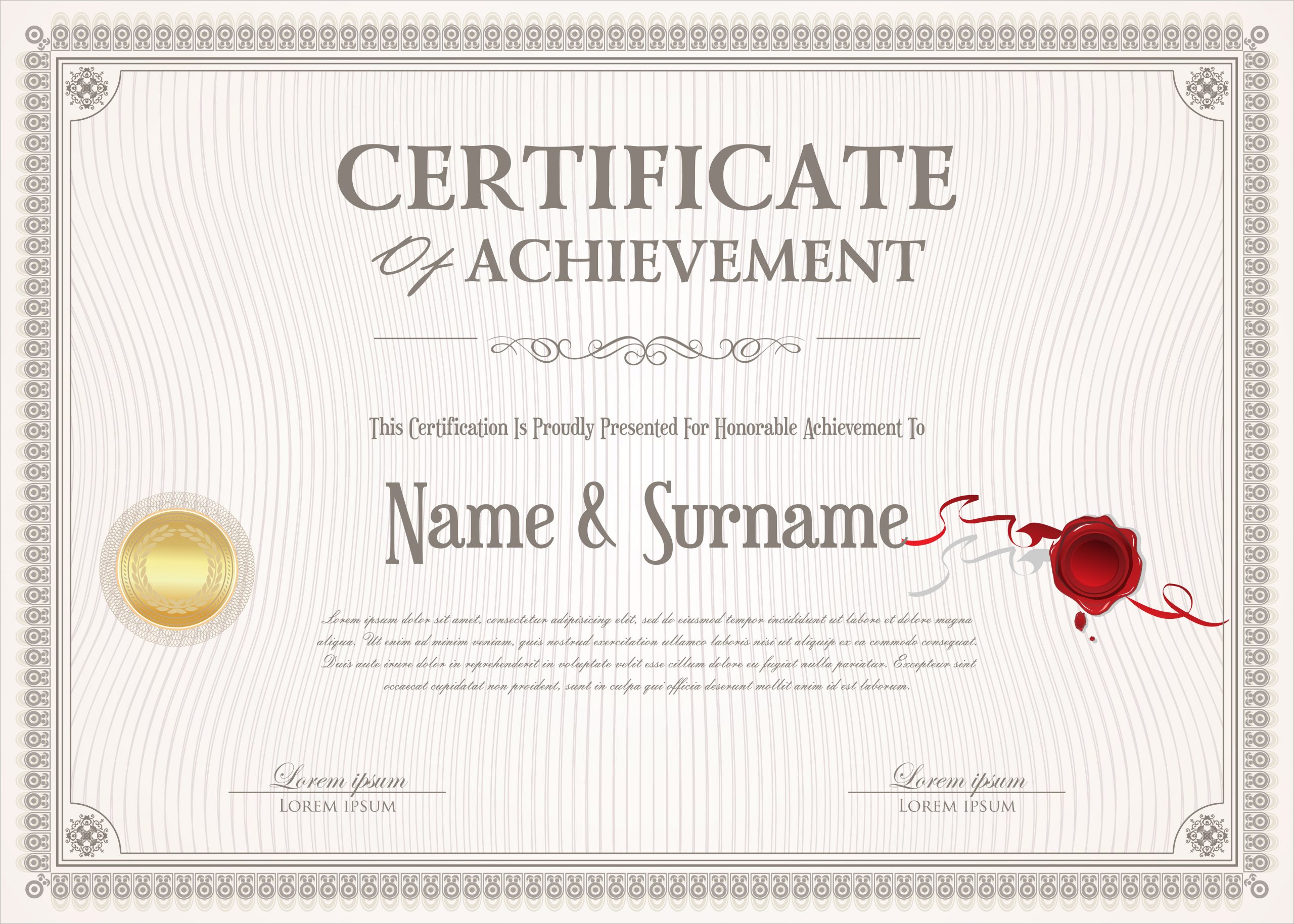 Certificate Of Achievement Template Certificate Of Achievement Retro Design Template