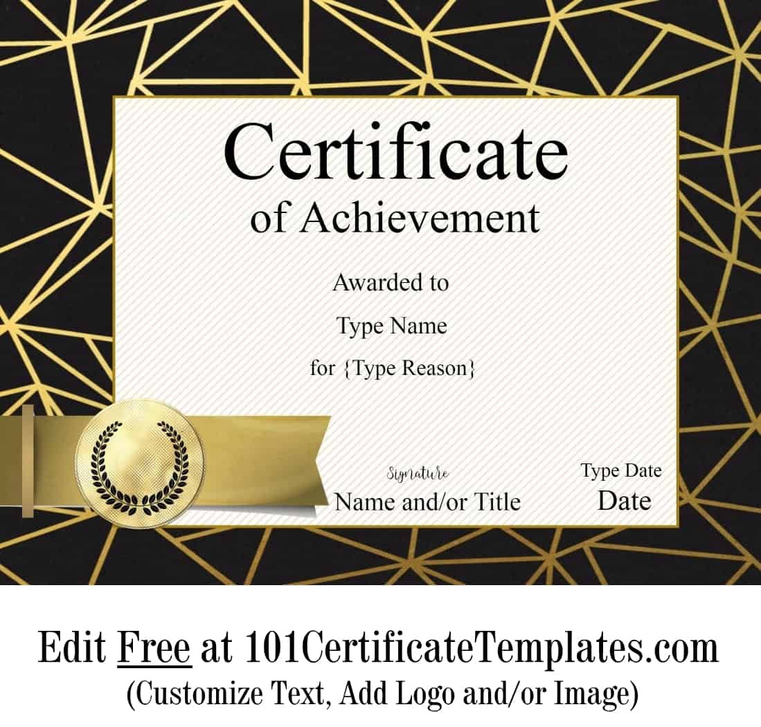 Certificate Of Achievement Template Free Printable Certificate Of Achievement
