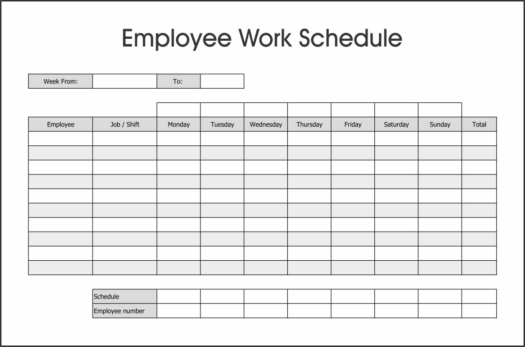 Employee Schedule Calendar Template 10 Best Free Printable Blank Employee Schedules