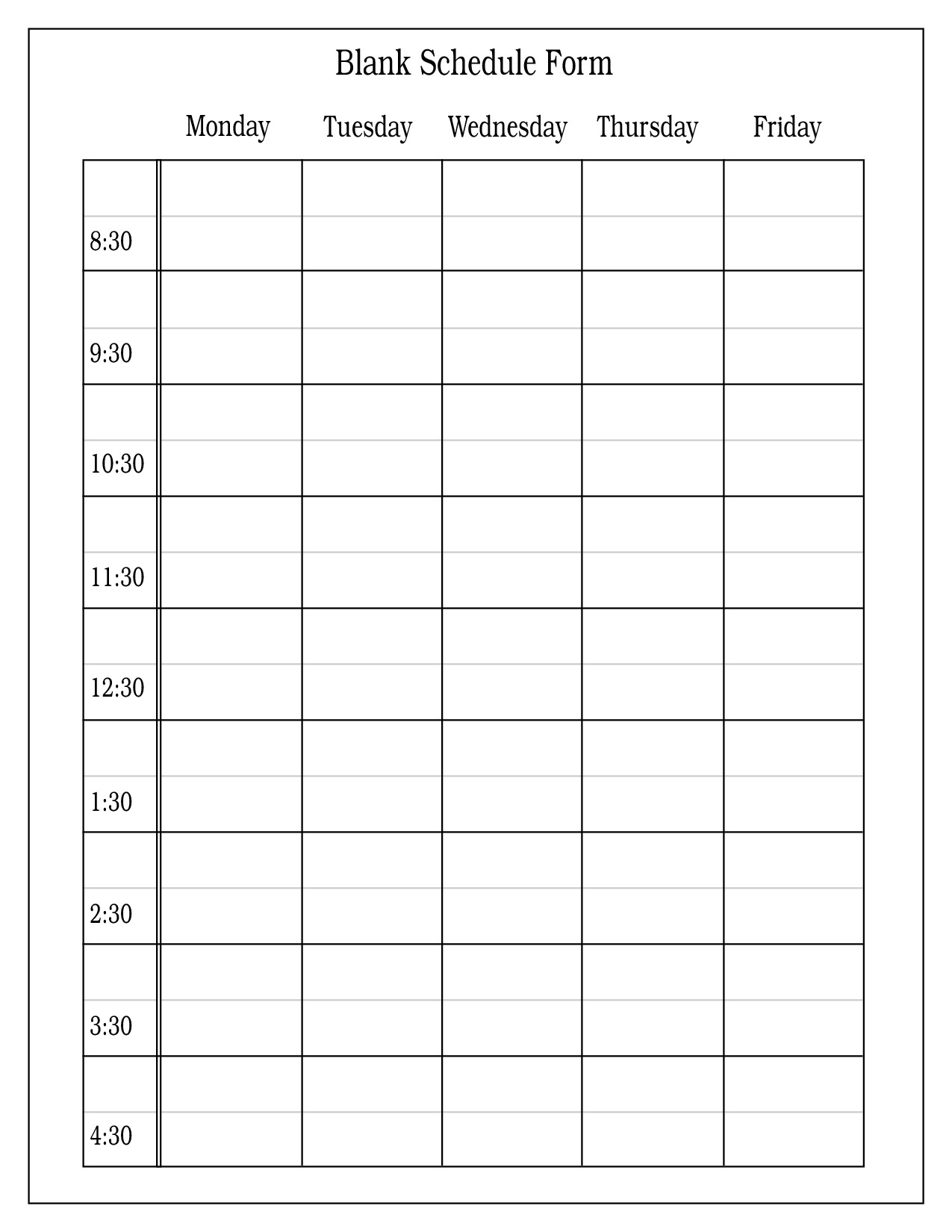 Employee Schedule Calendar Template Printable Blank Weekly Employee Schedule
