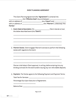 Event Planner Contract Template event Planning Contract Free Sample Docsketch