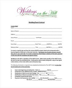 Event Planner Contract Template Wedding Planner Contract Sample Templates