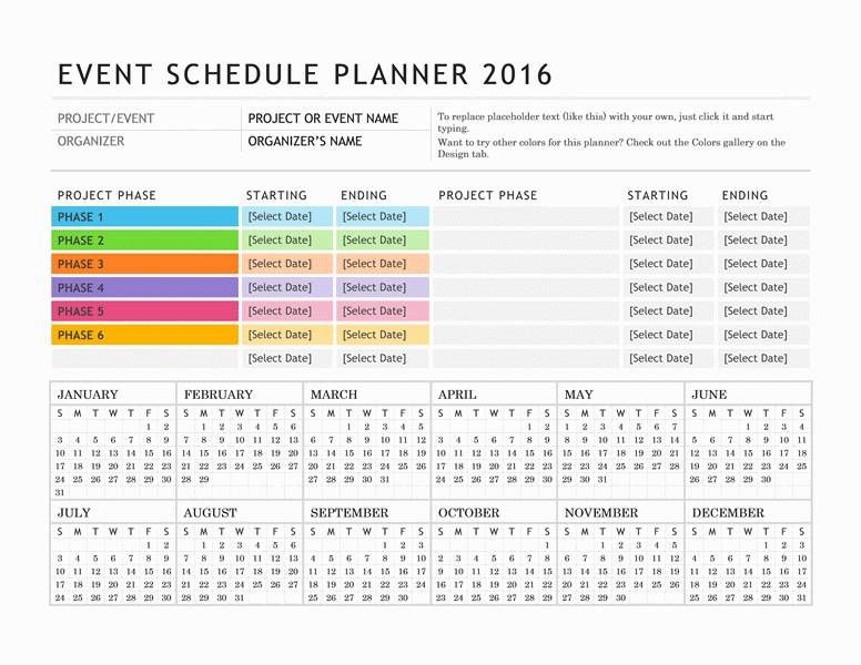 Event Planning Calendar Template الجزء الثالث من دورة إدارة وتخطيط الفعاليات والمؤتمرات