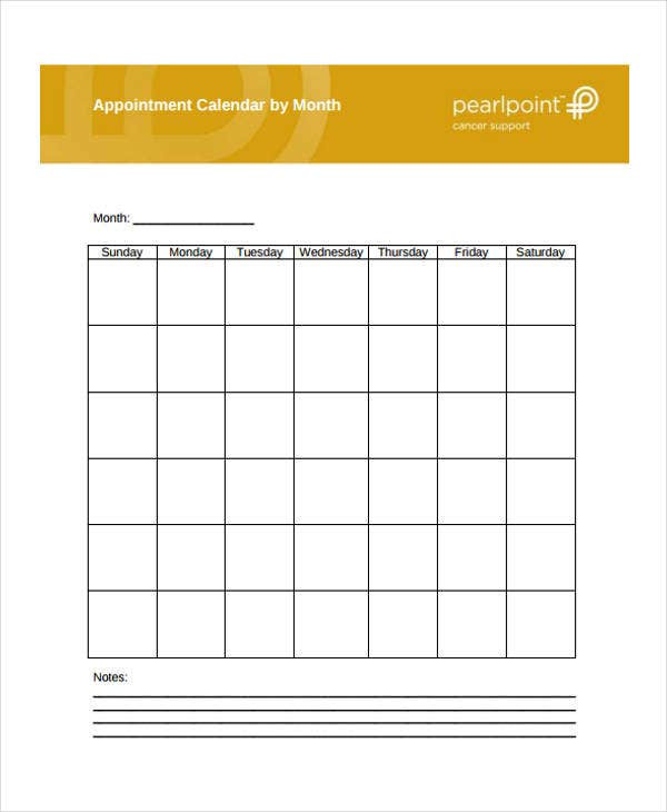 Free Appointment Calendar Template 6 Appointment Calendar Templates Free Sample Example