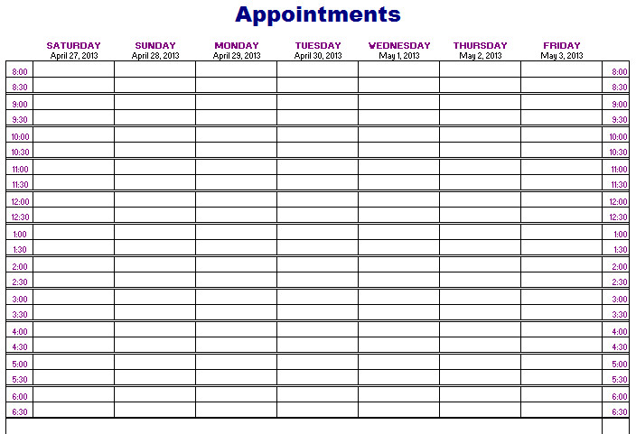 Free Appointment Calendar Template Schedule Calendar Template 2012 Driverlayer Search Engine