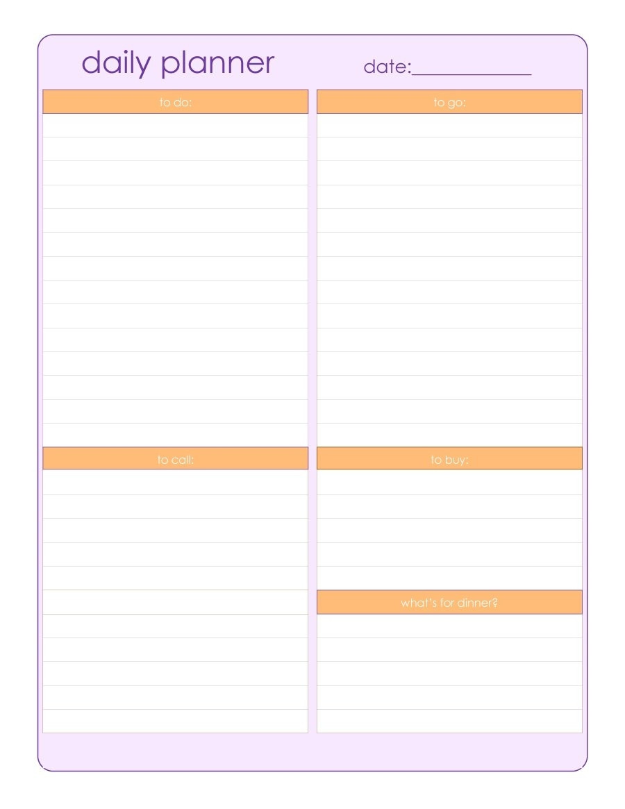 Free Daily Calendar Template Blank Printable Weekly Calendars Templates