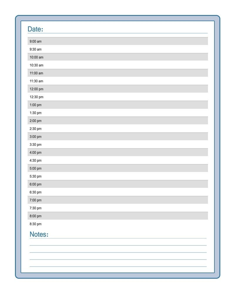 Free Daily Calendar Template Free Printable Calendar with Time Slots