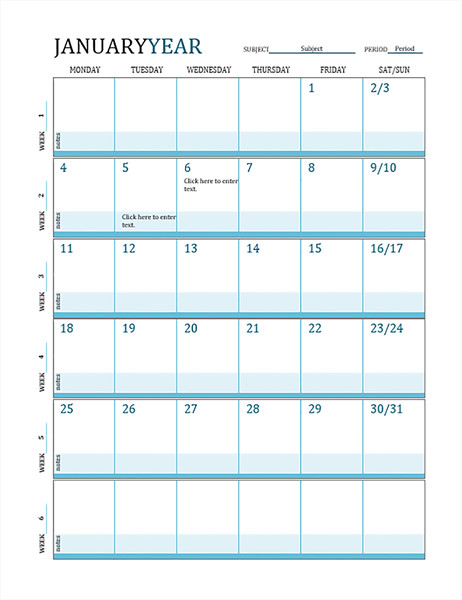 Lesson Plan Calendar Template Lesson Plan Calendar