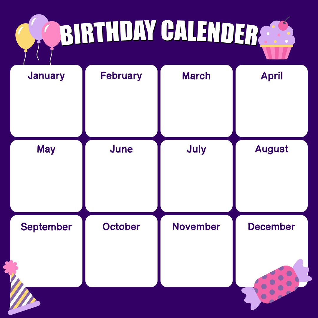 Printable Birthday Calendar Template 8 Best Of Fice Birthday List Printable
