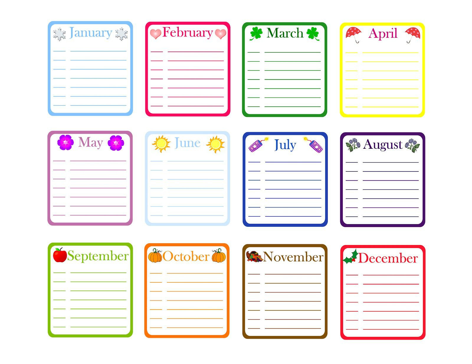 Printable Birthday Calendar Template Yearly Birthday Calendar Template Free Classroom