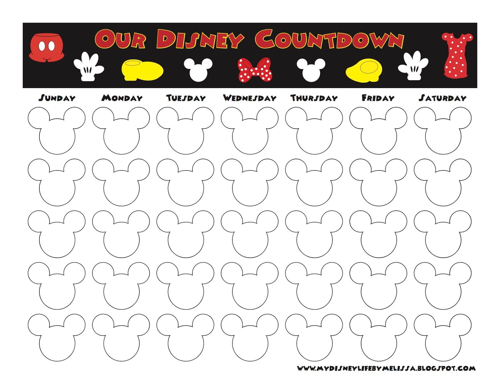Printable Countdown Calendar Template My Disney Life Countdown Calendars