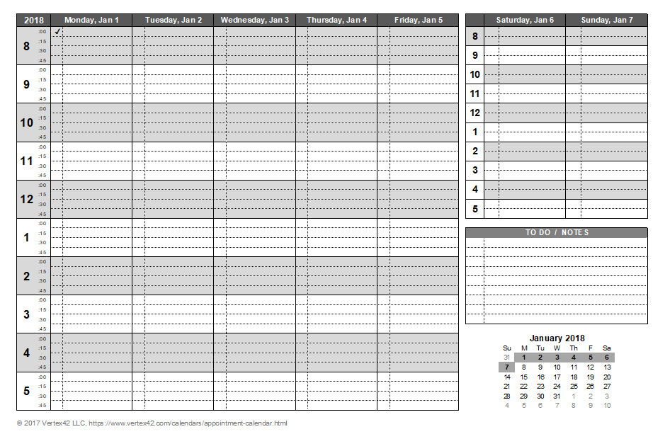 Weekly Appointment Calendar Template Appointment Calendar Templates