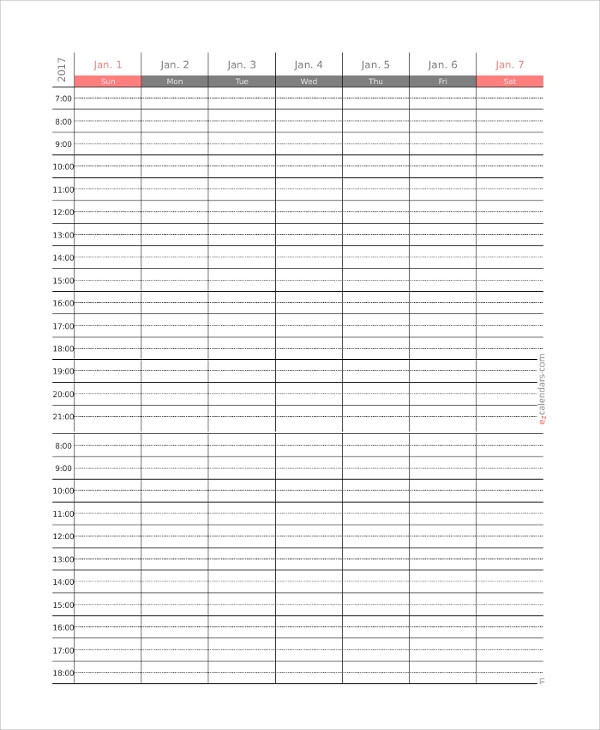 Weekly Appointment Calendar Template Free 10 Printable Weekly Calendar Samples In Pdf