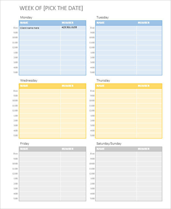 Weekly Appointment Calendar Template Free 25 Blank Calendar Templates In Pdf