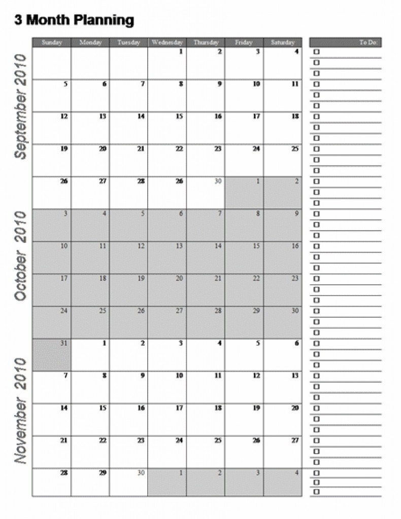 3 Month Calendar Template Blank 3 Month Calendar Template Calendar Inspiration Design