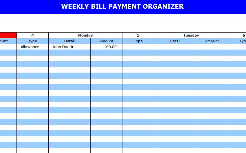 Bill Paying Calendar Template Bill Pay Calendar Template