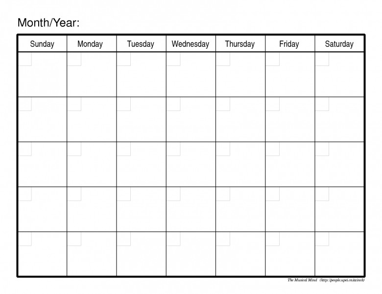 Blank Printable Calendar Template Blank Calendars to Print without Downloading Free