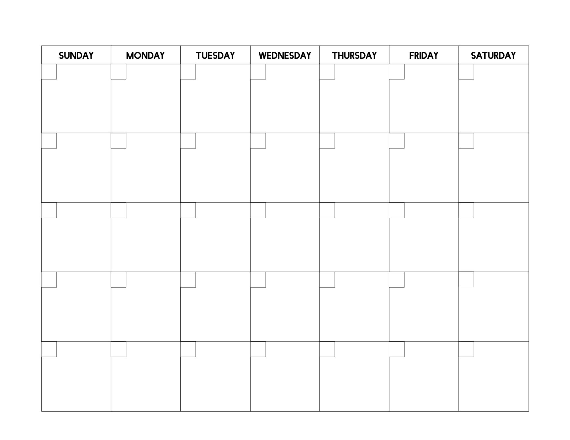 Blank Printable Calendar Template Free Printable Blank Calendar Template