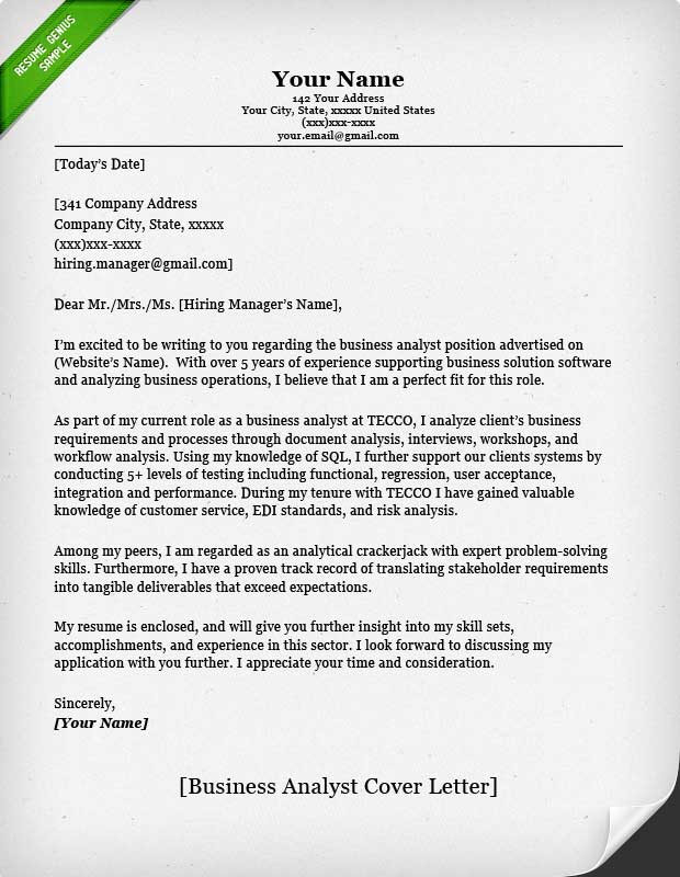 Business Cover Letter Template Accounting &amp; Finance Cover Letter Samples