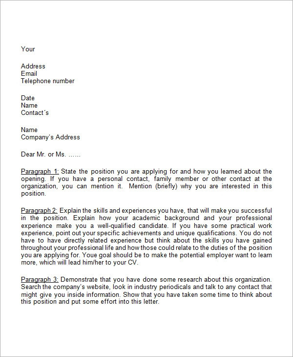 Business Cover Letter Template Free 9 Sample Business Cover Letter Templates In Pdf