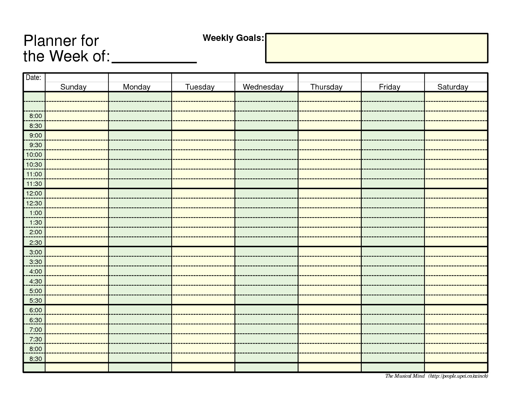 Daily Calendar Template Excel Daily Planner
