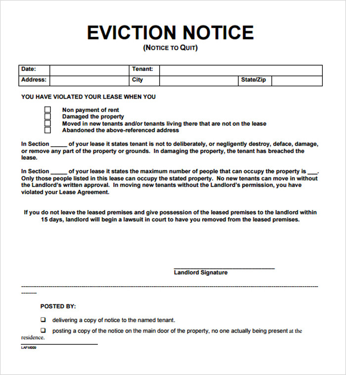 Eviction Letter Template Free 12 Free Eviction Notice Templates for Download Designyep