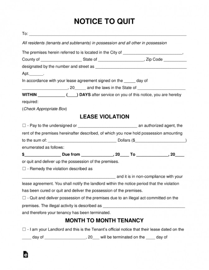Eviction Letter Template Free Printable Free Eviction Notice forms Notices to Quit Pdf