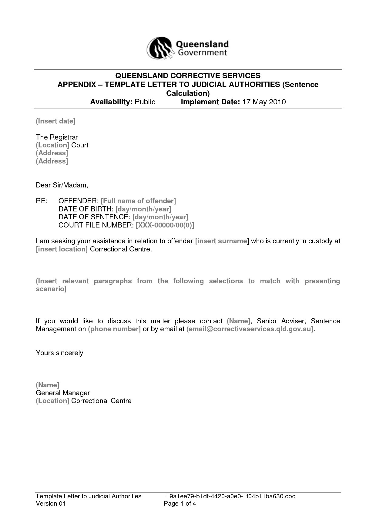 Letter to Court Template Proper format for A Letter New formal Letter format to