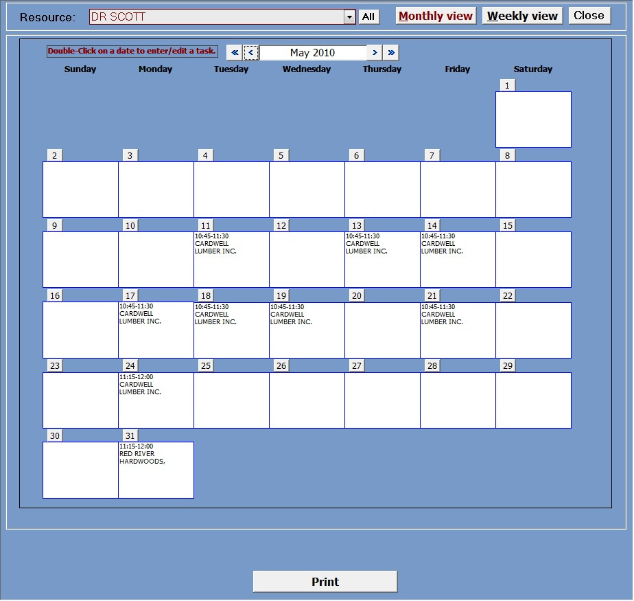 Ms Access Calendar Template Appointment Planner with Image Manager Ms Access Templates