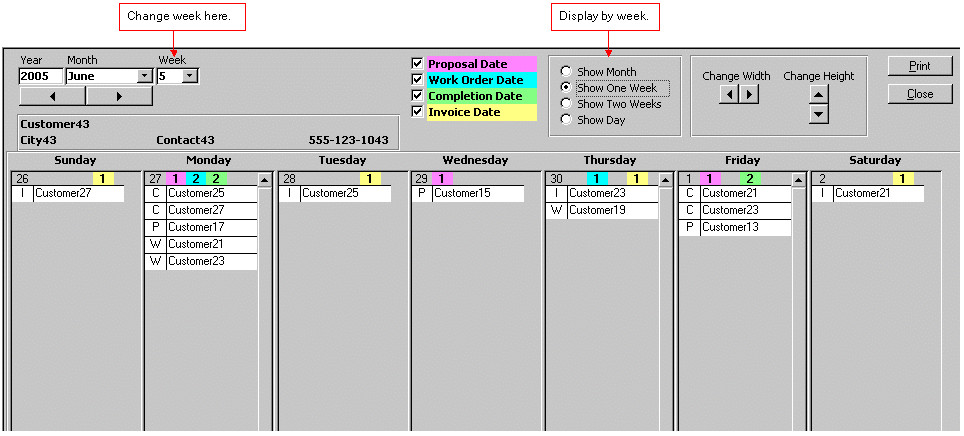 Ms Access Calendar Template Microsoft Access Calendar tool Schedule by Month Week Day