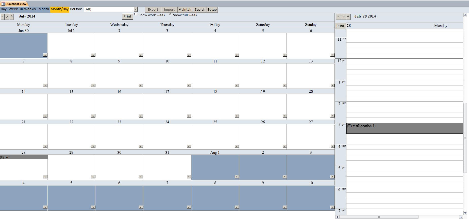 Ms Access Calendar Template Ms Access Calendar Schedule Template
