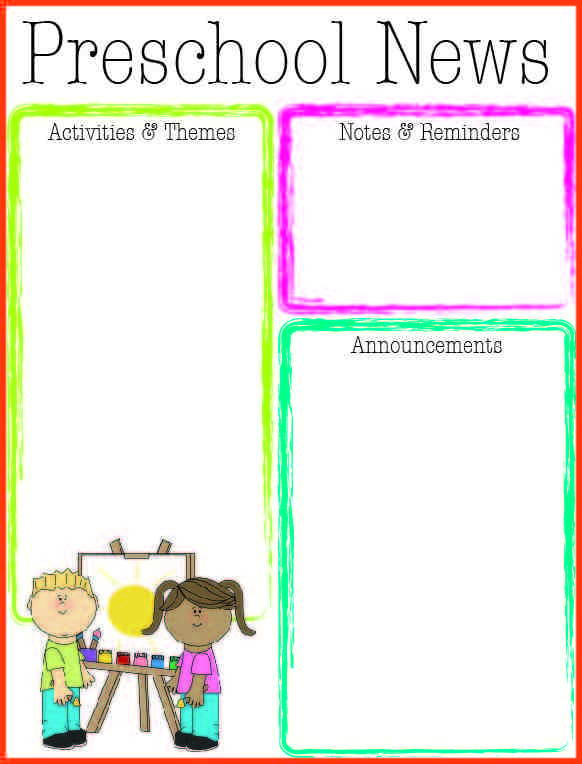 Newsletter Template for Preschool Free Preschool Newsletter Templates