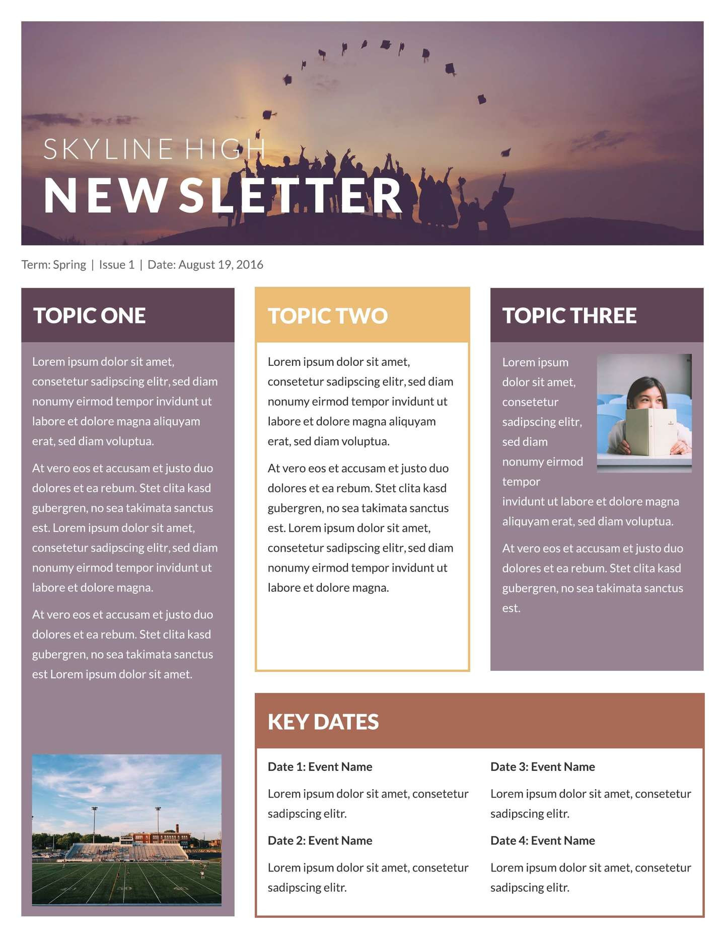 One Page Newsletter Template 800 Free Printable &amp; Email Newsletter Templates