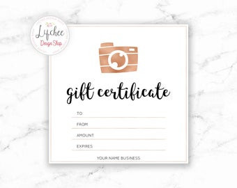 Photography Gift Certificate Template Gift Certificate