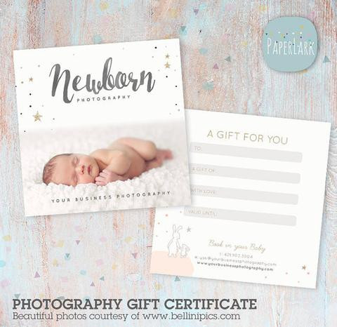 Photography Gift Certificate Template Newborn Graphy Gift Certificate Template Vg014