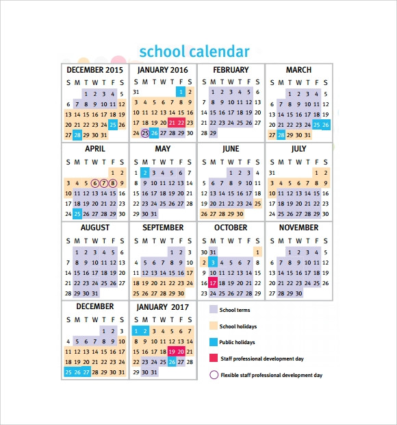 School Year Calendar Template Free 18 School Calendar Templates In Pdf