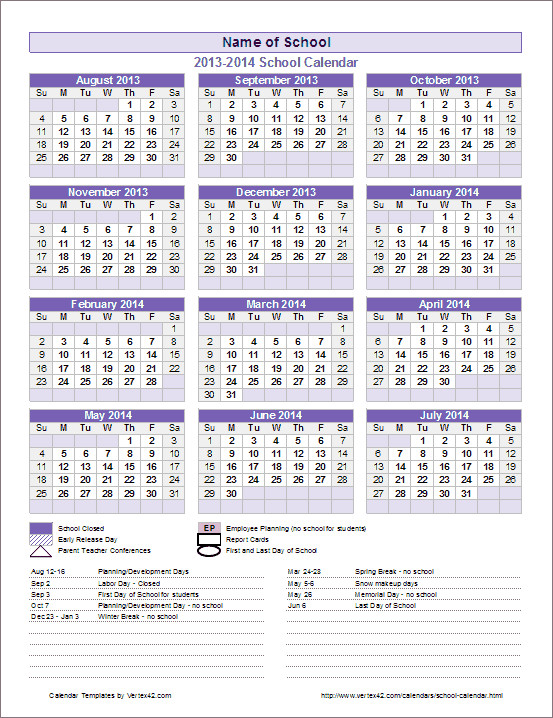 School Year Calendar Template School Calendar Template 2016 2017 School Year Calendar