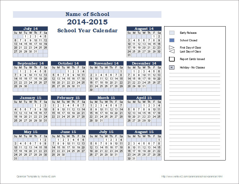 School Year Calendar Template School Calendar Template 2020 2021 School Year Calendar