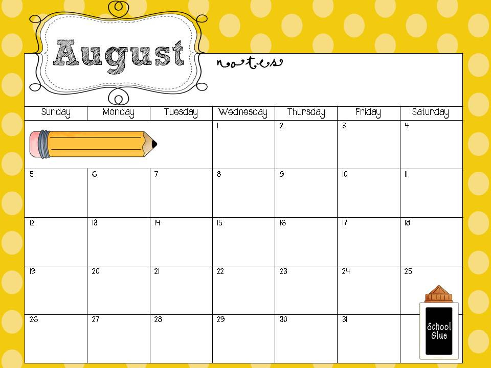 School Year Calendar Template School Year Calendar Freebie
