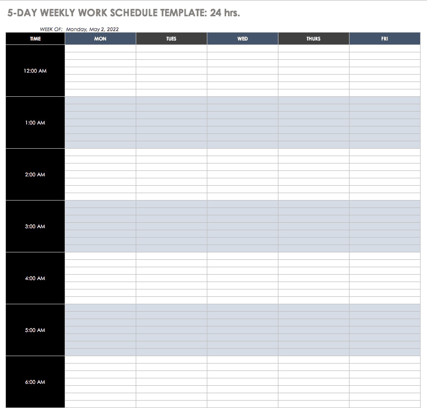 Work Week Calendar Template Free Work Schedule Templates for Word and Excel Smartsheet