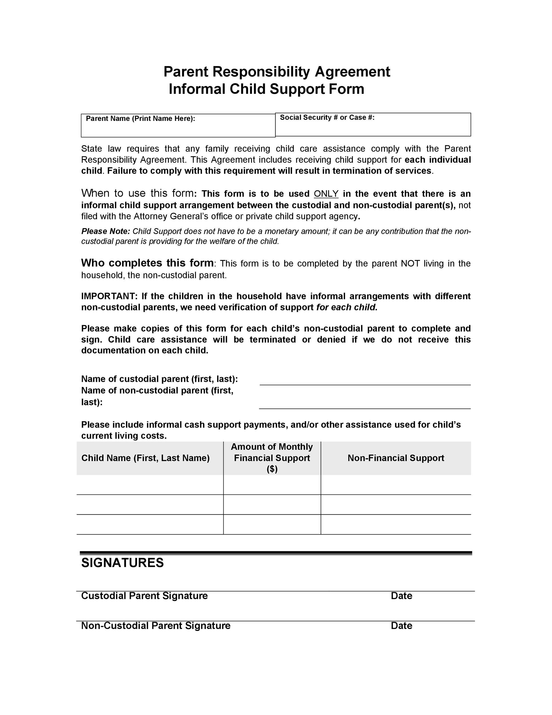 Child Support Letter Template 32 Free Child Support Agreement Templates Pdf &amp; Ms Word