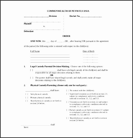 Child Support Letter Template 7 Child Support Agreement Template Free Download