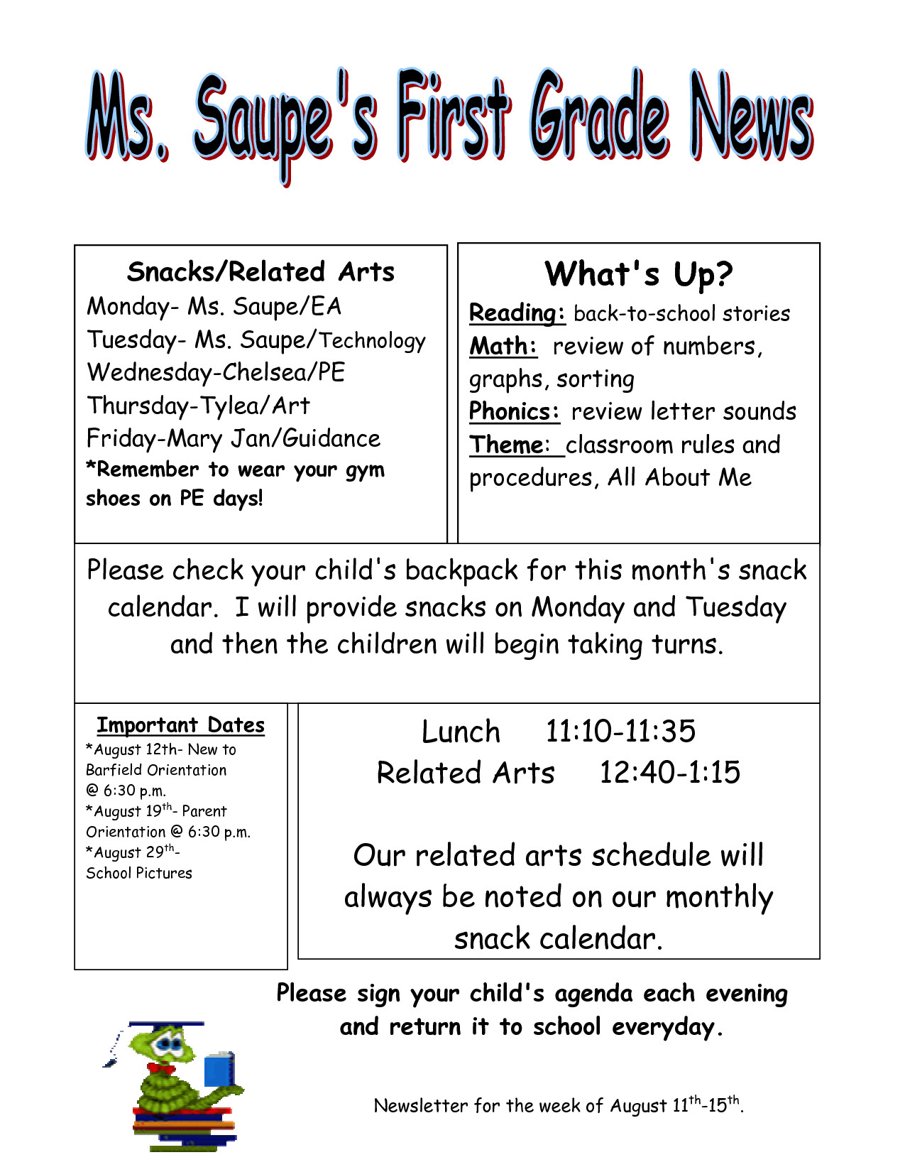First Grade Newsletter Template First Grade Class Newsletter Template
