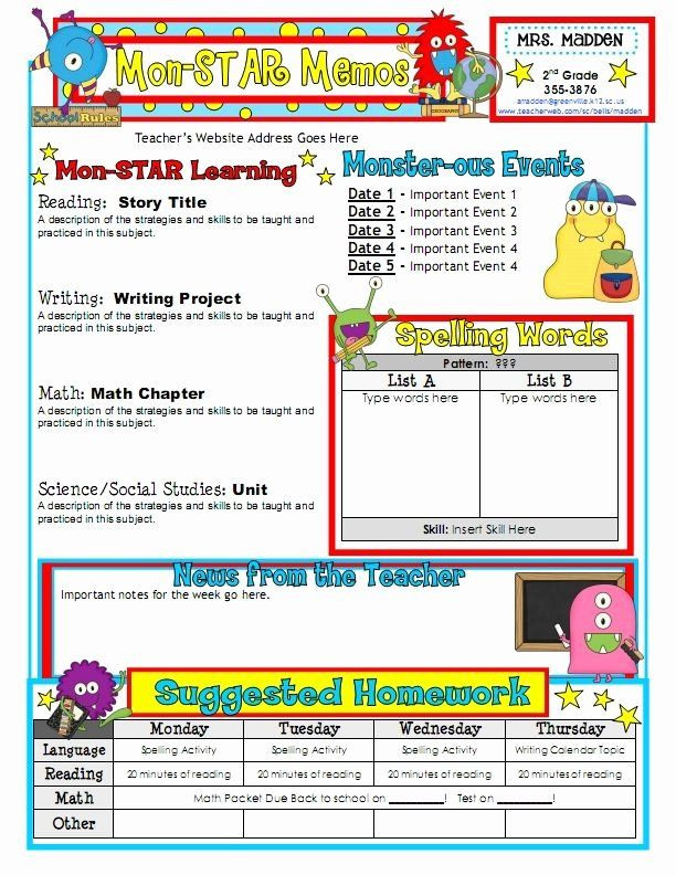 First Grade Newsletter Template First Grade Newsletter Template New 25 Best Ideas About