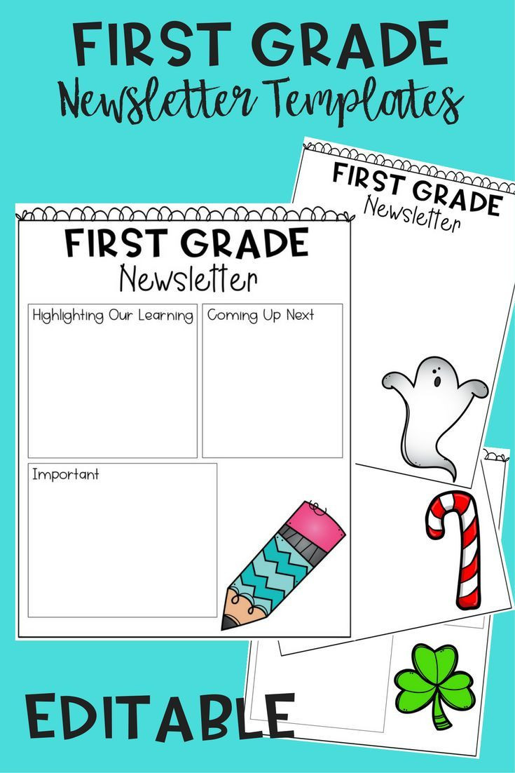 First Grade Newsletter Template First Grade Newsletter Template