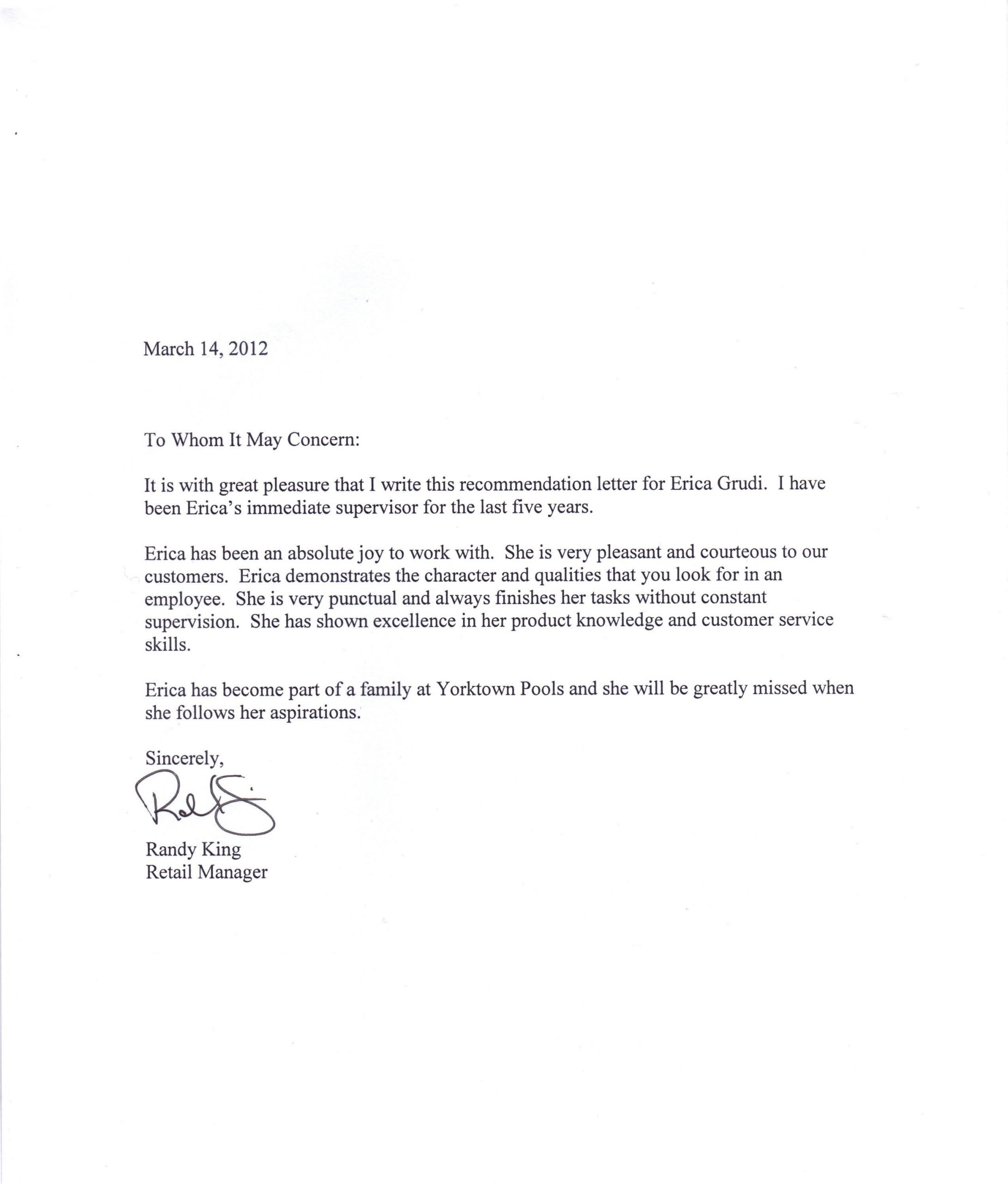 Free Reference Letter Template Re Mendation Letter