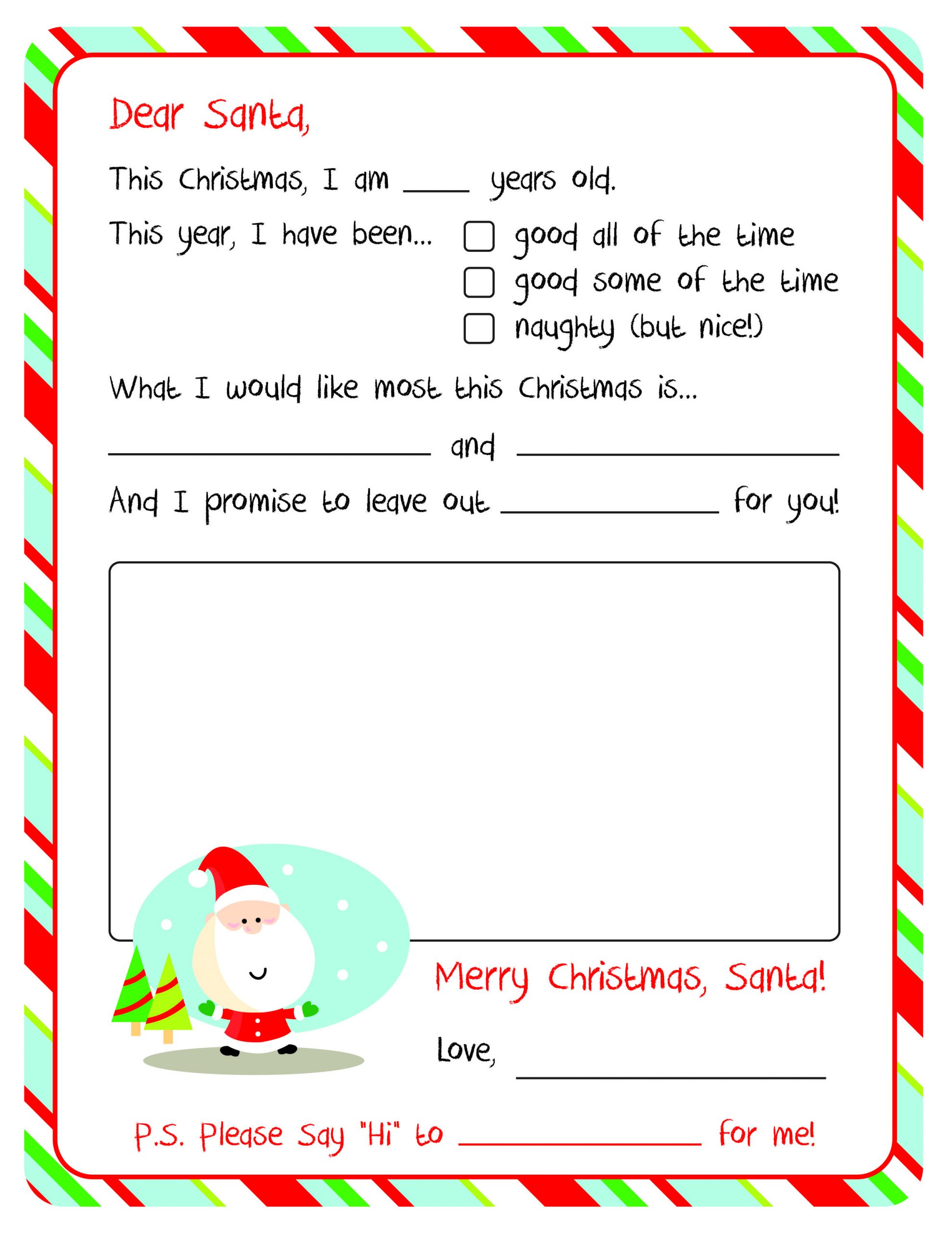 Letter From Santa Template Letter to Santa – Free Printable